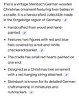 Vintage Steinbach Germany Rocking Cradle Twin Babies Wooden Christmas Ornament