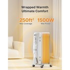 Portable Oil Heater W  Tip-over Protection Quiet Indoor Tower Heating 1500w