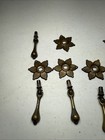 Vintage Antique Pressed Brass Drawer Pulls Flower Drop Style Lot Of 7