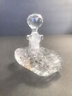 Art Deco Perfume Bottle clear Glass czechoslovakia C1940 original Label stamped
