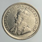 1917 Canada Small Five Cents Uncirculated King George 5 Silver Coin Ngs003