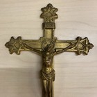 Solid Brass Cross Wall Hanging Inri Crucifix Jesus Made In Usa Vintage 7x12