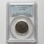 1723 Woods Hibernia Halfpenny 1 2p Pcgs Au55 Us Colonial Ireland Harp On Right