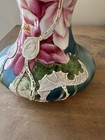 Antique Nippon Raised Moriage Floral Porcelain Vase 6-8   t 