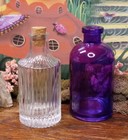 Clear Ribbed Glass Round Vintage Style Apothecary Jar With Cork Height   5 5 In