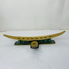 Pal-bell Verdigris Brass Menorah Hand Crafted Israel Judaica Vintage Mid Century
