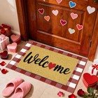  2 Pcs Valentines Day Welcome Doormat  Heart Welcome Door Mat Valentines Day 
