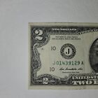 2013  2 Dollar Bill Note Miscut  Misaligned Error Low Serial Number  j01439129a