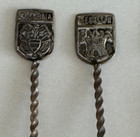 Vintage Set Of 6 Silver 900 Colombia Souvenir Spoons 45 Grams