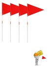 4 Pcs Safety Flags With Pole  Step Slow Children At Play Sign For Street  Red