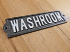 Rustic Cast Iron Washroom Sign Gas Station Bar Pub Bathroom Plaque Wall Decor