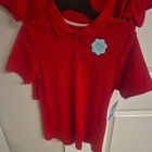 Wonder Nation Girls Red Short Sleeve Pique Uniform Polo Shirt Size L  10-12  