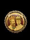Antique King Edward Queen Alexandra Coronation Commemorative Framed Button Pin