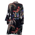 Vintage Japanese Kimono Robe Womens O s Floral Satin Asian Geisha Girl W  Belt