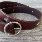 Brighton Brown Leather Belt Silver Turquoise Studs Sz 36 Xl Wide Southwestern