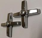 2 Vintage Faucet Handles Hot cold Chrome Matching Pair Cross X Taiwan Knobs
