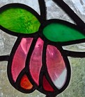Rare Art Deco Roses   Bluebird Antique Stained Glass Window Original Sash Frame