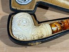 Akb Meerschaum Carved Floral Bent Apple Tobacco Pipe