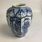 Vintage Chinese Blue And White Floral Porcelain Vase - 11 5   h