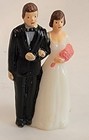 60s Plastic Wedding Cake Topper  Vintage Bride   Groom Cake Topper 1 5  Tall 