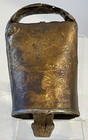 Antique Primitive Hand-forged Iron Cowbell With Wooden Clapper