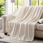 Stripe Plush Throw Blanket Super Soft Fuzzy Warm Blanket Fluffy Cozy Luxury 