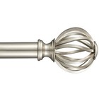 Adjustable Curtain Rod 48-84 Inch Nickel Brushed Metal Single Rod Set  1  Diamet