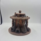Vintage 10 Pipe Humidor Stand   Comes With 8 Tobacco Pipes   Glass Humidor