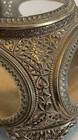 Vtg Ormolu Filigree Jewelry Casket claw Feet beveled Glass 4 Sided