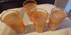 Vintage Mid Century Coral Pink Beverage Juice Glasses Set Of 4