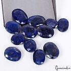 12 Pcs Natural Blue Sapphire Oval Cut Loose Faceted Ring Size Gemstones   100 Ct