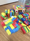 Vintage German Wooden Wagon Pull Toy W 171 Wood Play Blocks Original String