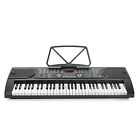 Open Box - 61 Key Electronic Piano Electric Organ Keyboard W  Microphone - Black