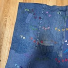 Vintage Denim Fabric Hand Embroidered Made From Jeans Wall Hanging 31    X 50   
