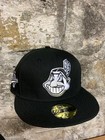 Cleveland Indians Wahoo Black New Era Fitted Club 59fifty Hat White Custom New