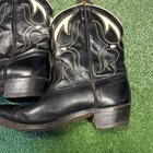 True Vintage 1930 s 40   s Goding Black Cowboy Boots Snip Inlay Pee Wee Size 8 5