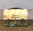 Vintage 1958 Chuck Wagon Metal School Lunchbox  With Thermos  Complete Set