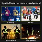 Safety Vest With High Visibility Reflective Belt Stripe Security Adjustable
