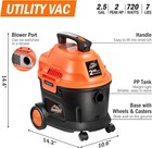 2 5 Gallon 2 Peak Hp Wet dry Utility Shop Vacuum Vac Cleaner Lightweight Us