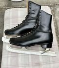 Rare Vtg Riedell 220 6902 Black Mens Leather Ice Figure Skates Size 9 1 2 1707