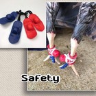 A d p  Rooster Booster Protection Chicken Mitt Safety Small  Red And Blue 