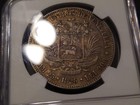 1926 Venezuela 5 Bolivares Ngc Au50 Low Mintage Original World Crown Peso Coin