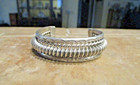 Excellent Vintage Navajo Sterling Silver Coiled Wire Design Bracelet