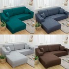 Elastic Sofa Cover For L Shaped Solid Color 1-4seater Couch Cover Living Room