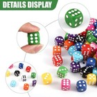 100pcs 16mm Game Bulk Dice 10 Colors Acrylic 6 Sided Dice Set For Classroom