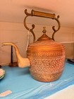 Antique Copper   Brass  Teapot 10   h X 10   w  Makers Mark  Middle Eastern Styling
