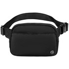  Everywhere Belt Bag For Women  5 Zipper Pockets Nylon Black Polyester
