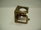 Vtg Geigy Folding Loupe Brass Frame Magnifying Glass Leather Case germany