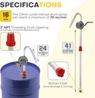 Aluminum Rotary Hand Barrel Pump   5 To 55 Gallon Drum Pump Corrosion-resistant
