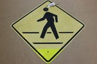 Authentic Road Sign Pedestrian Crosswalk Real Street Vintage